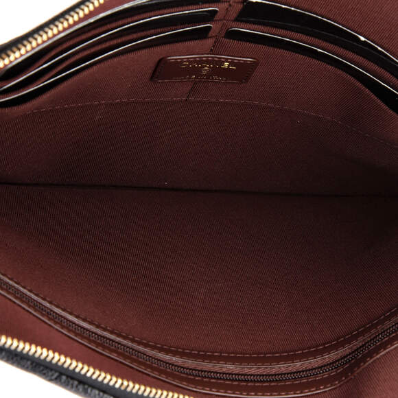 Flap Zip Clutch Quilted Caviar Large #200469C23B - Picture 5 of 6